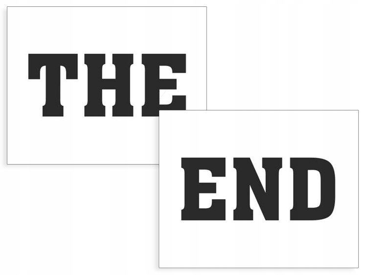 

Naklejki The End na pod buty dla męża i żony ślub