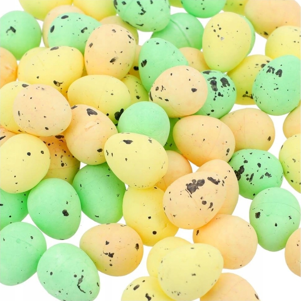 JAJKA STYROPIANOWE NAKRAPIANE małe JAJKO 100szt zielone żółte Wielkanoc
