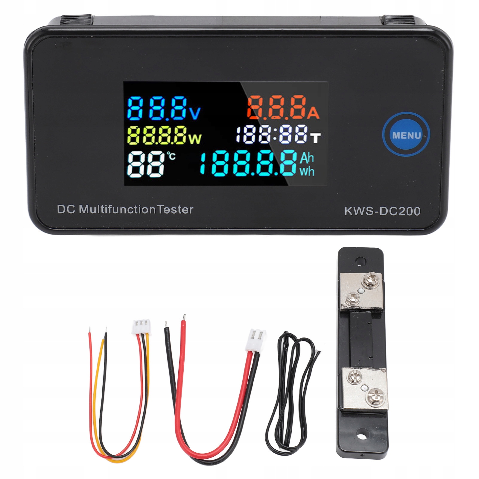 WOLTOMIERZ CYFROWY DC AMPEROMIERZ DC200 50A KOLOROWY WYŚWIETLACZ LCD