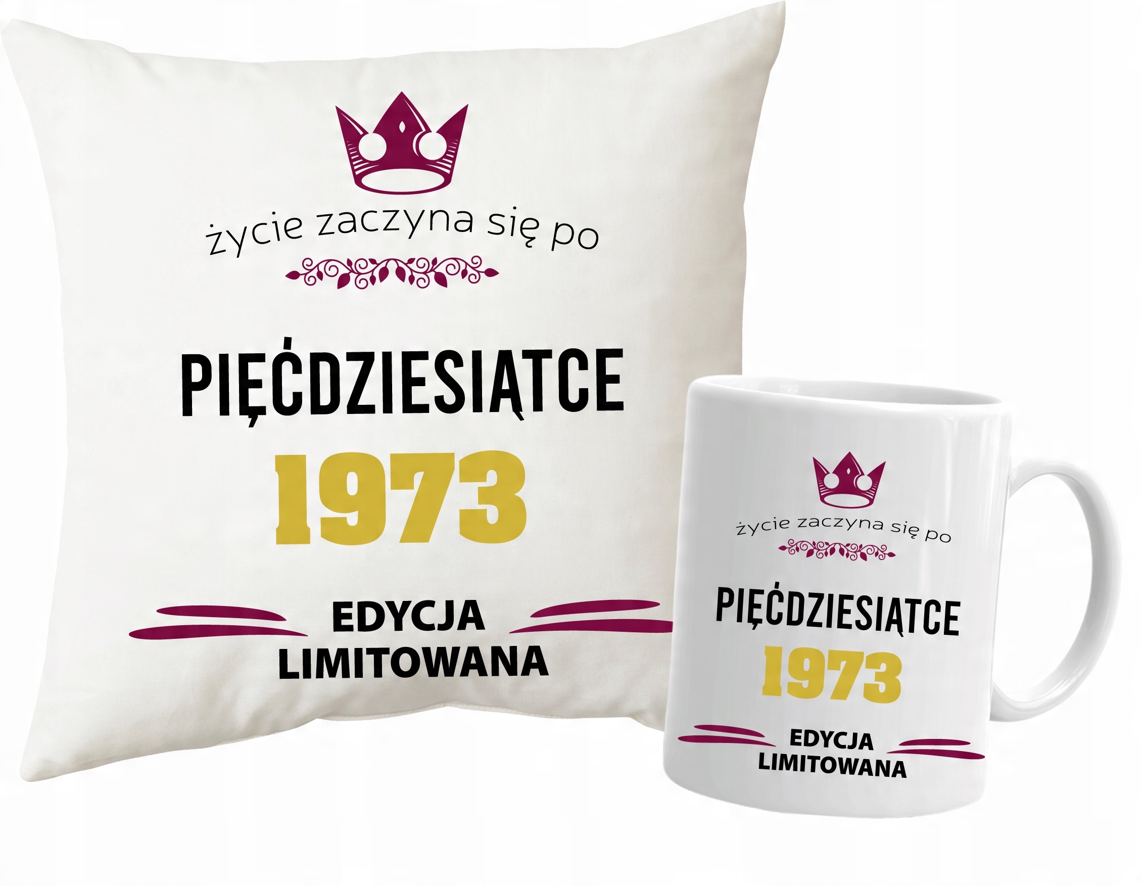 

na 50-te Urodziny 50 Lat Poduszka Kubek