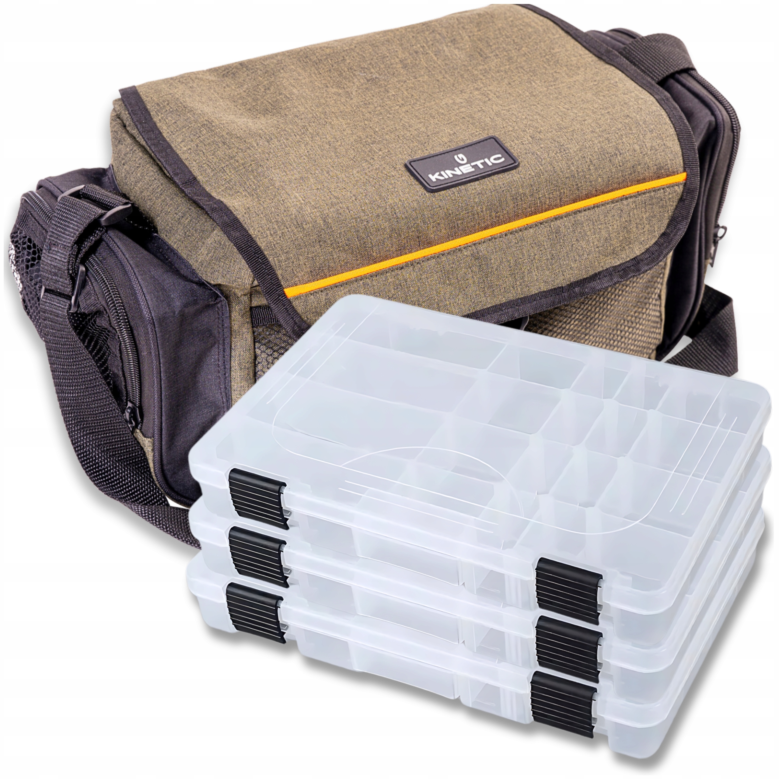 Torba Karpiowa Chlebak z 3 Pudełkami na Akcesoria Wodoodporna Spinningowa