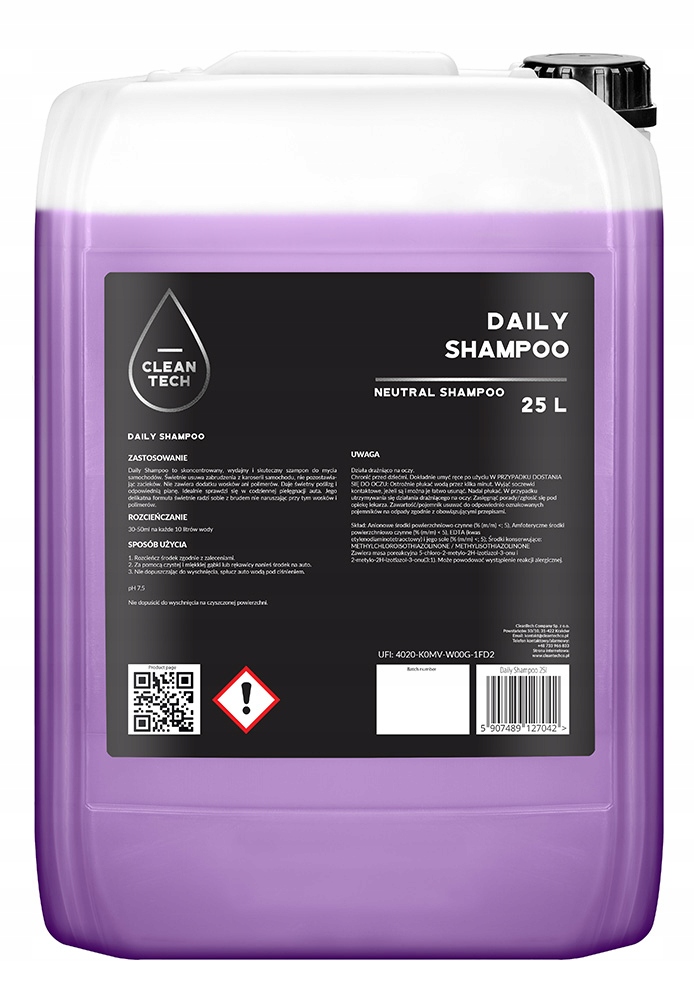 

Cleantech Daily Shampoo Szampon Samochodowy 25L