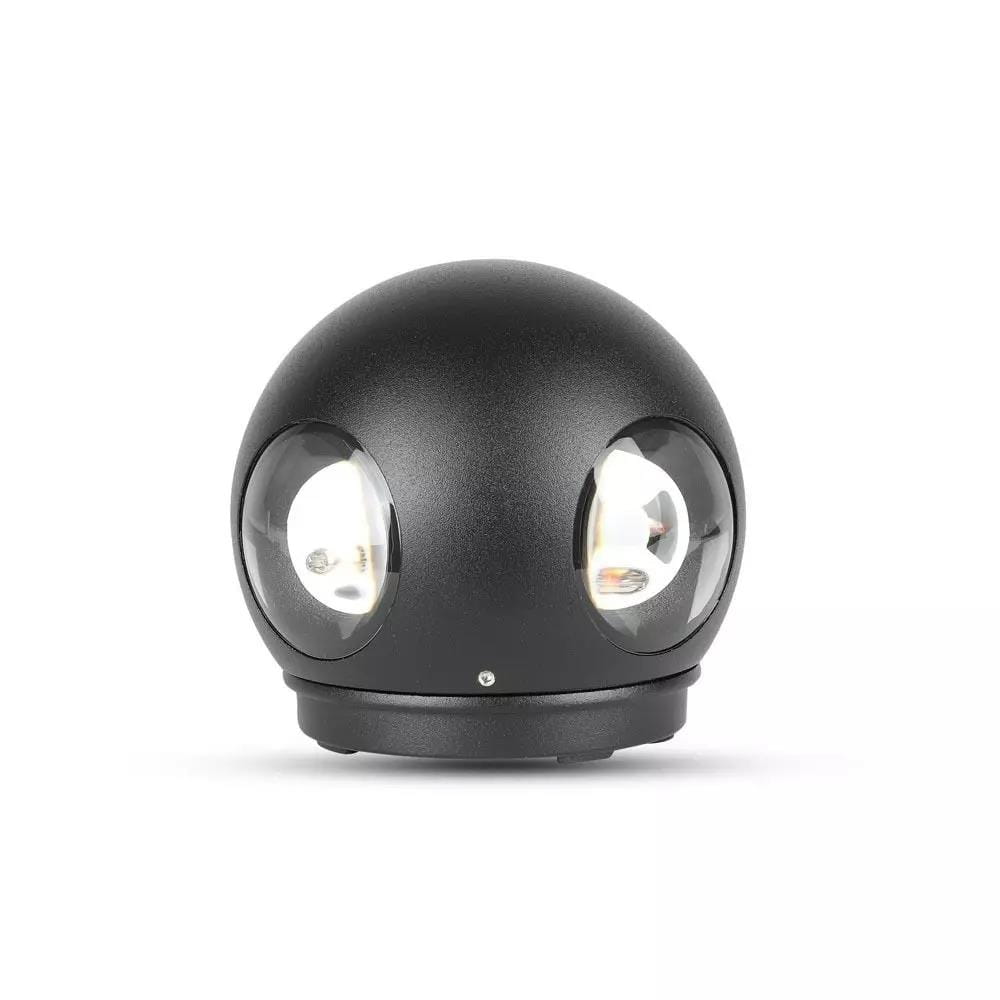 V-tac Led nástenné svietidlo 4W čierne okrúhle IP65 3000K