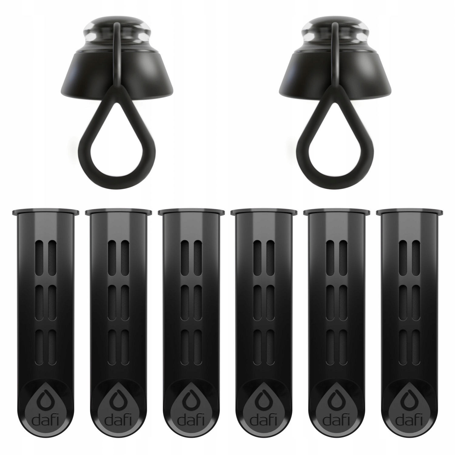6 filtrów do butelki DAFI SOFT i SOLID czarne