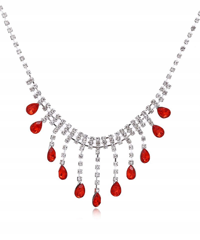 

Naszyjnik choker crystal czerwony