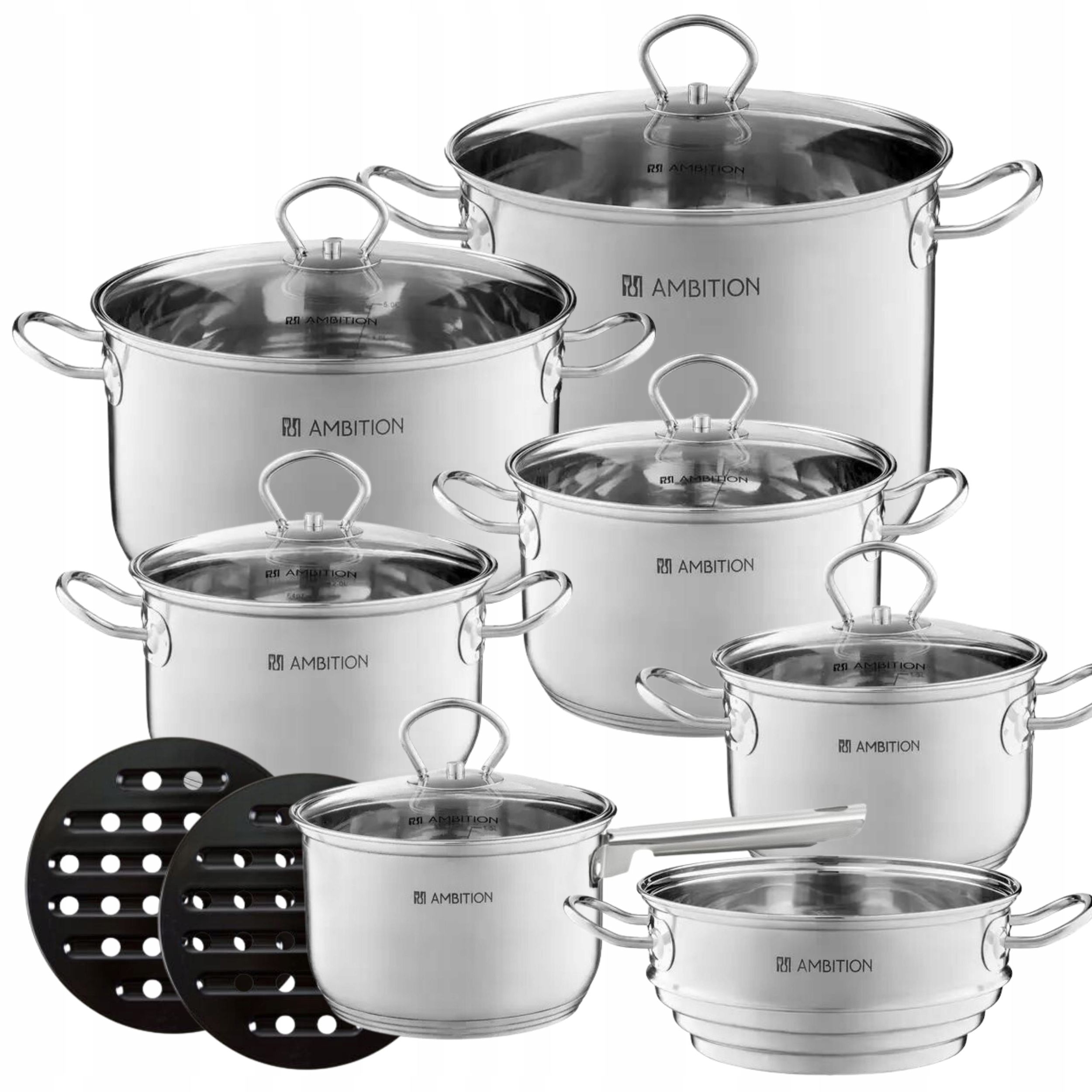 

Zestaw Ambition garnków komplet Indukcja Acero 15e