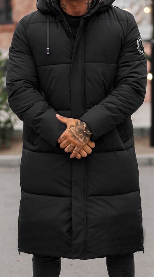 CIEPŁA KURTKA MĘSKA ZIMOWA PARKA OCIEPLANA PŁASZCZ PŁASZCZYK KAPTUR roz. L Model KURTKA MĘSKA