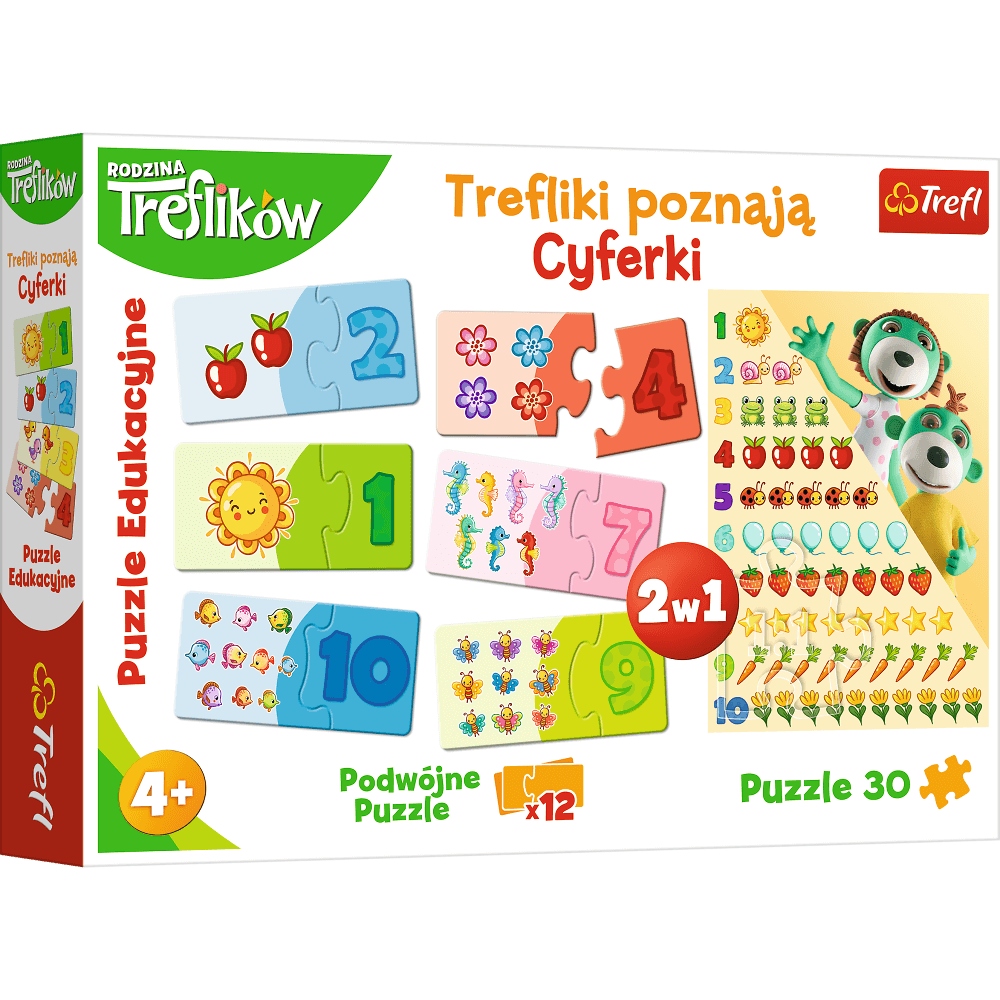 

Trefl Puzzle Trefliki poznają cyferki 15554