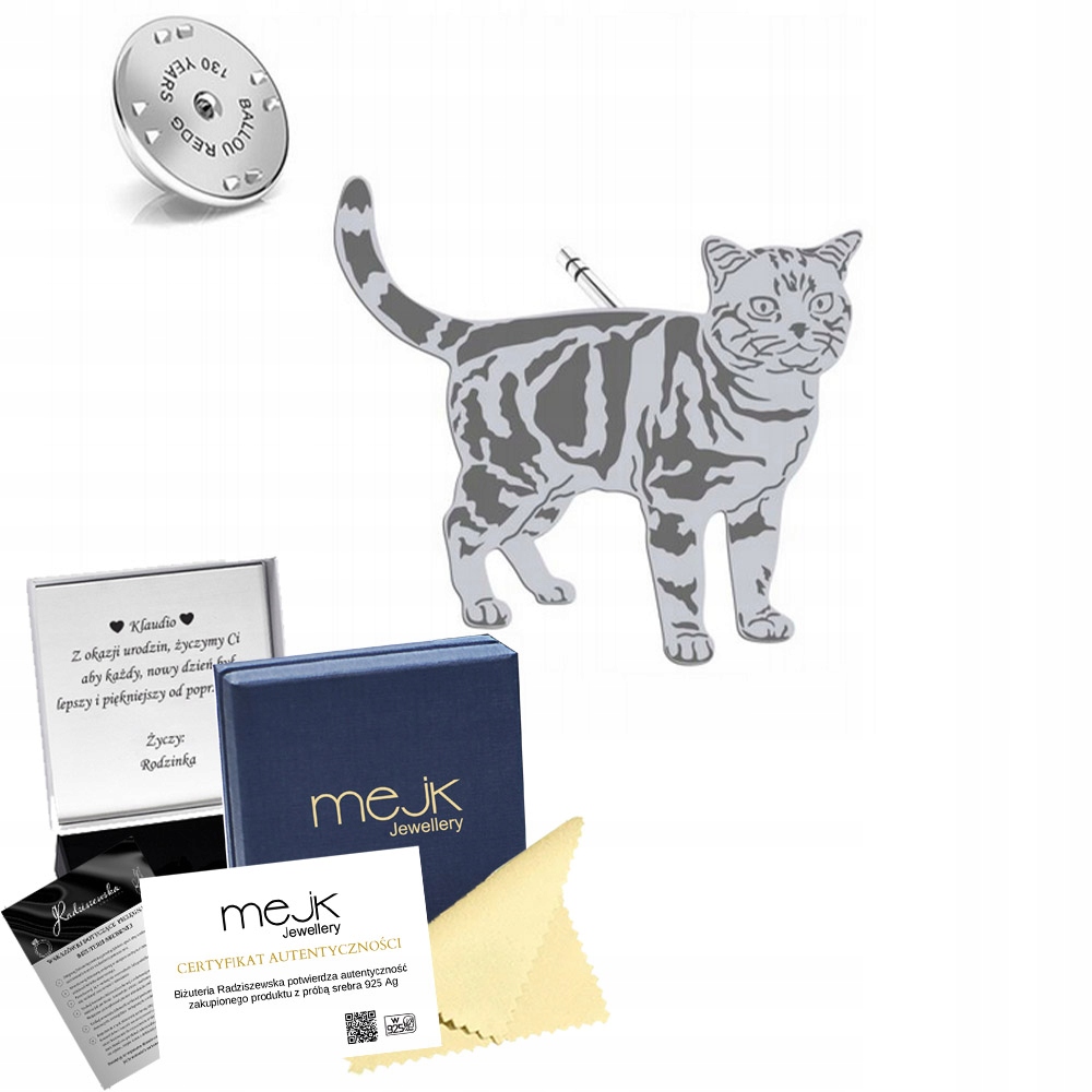 Odznak s kočkou American Shorthair 925 Šperky Dárek Dedikace