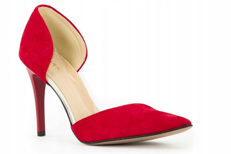 LaRoni E767 Lodičky Kůže Semiš Červené