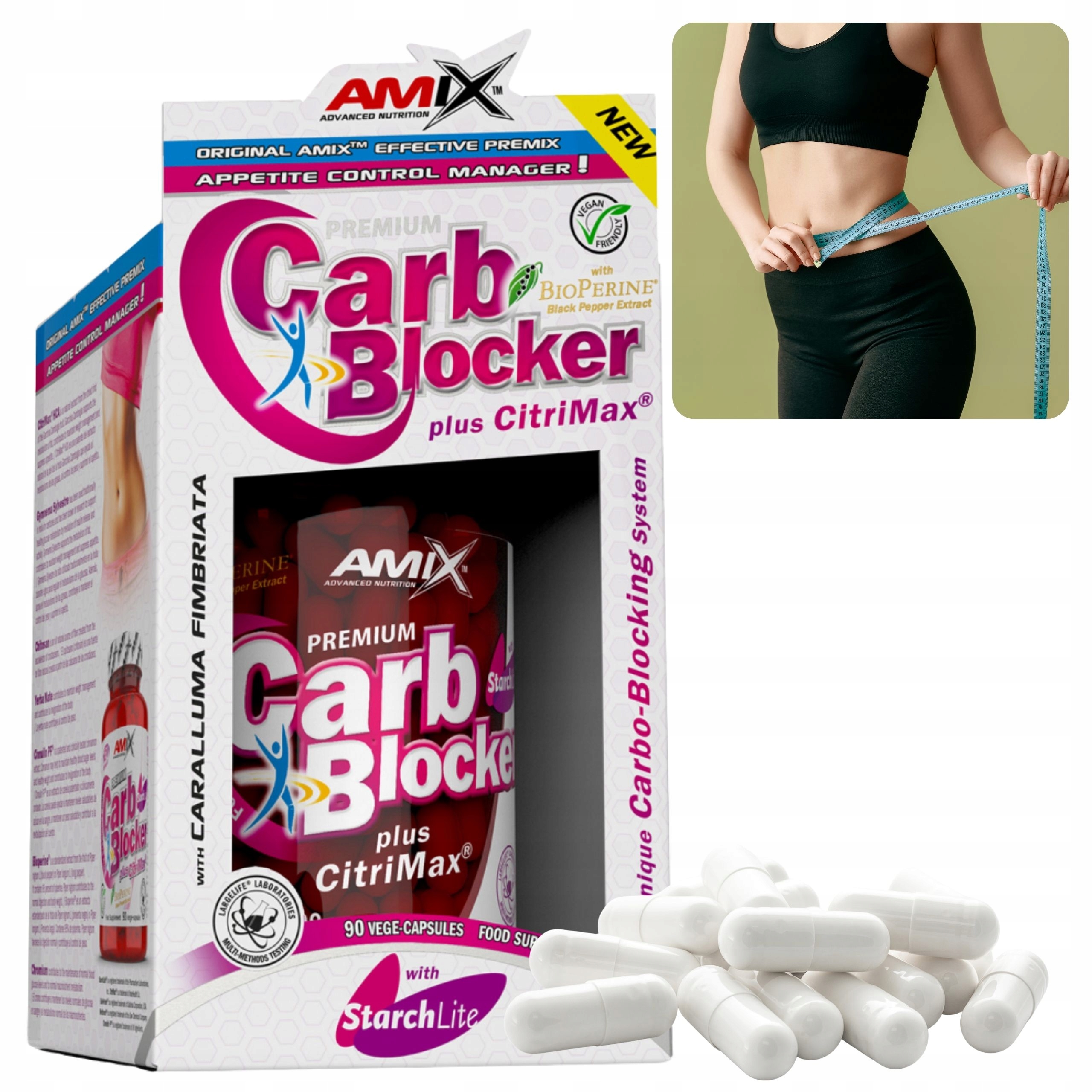Kapsle snižující chuť k jídlu Amix Carb Blocker Silný spalovač tuků