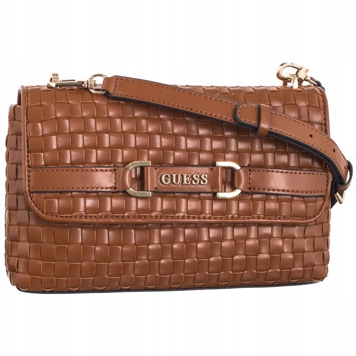 Malá dámská kabelka Guess Majka Crossbody Flap HWWG93 Cognac Hnědá