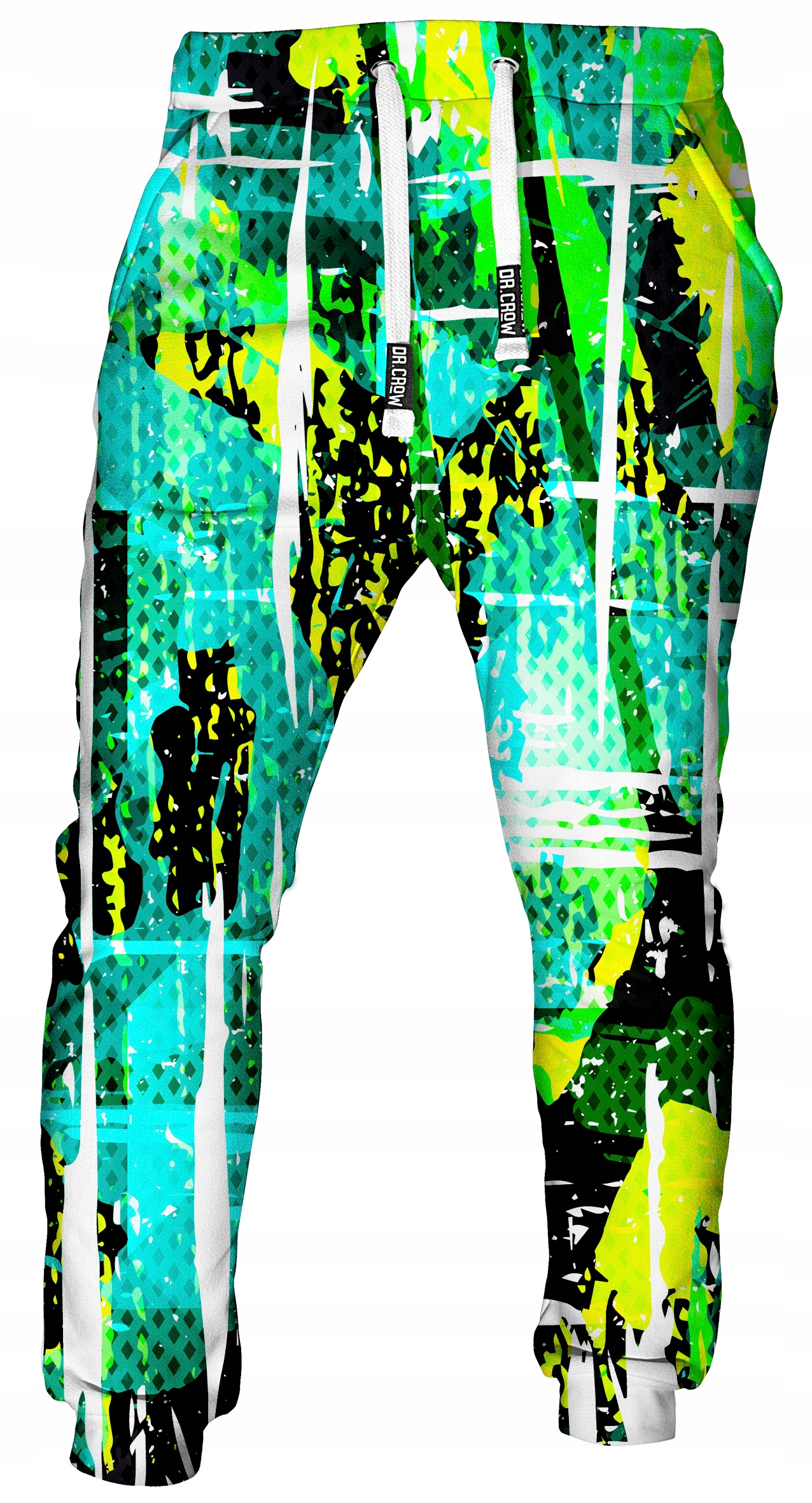 

D Spodnie Dresowe Fullprint Drcrow Greasy Lime 3XL