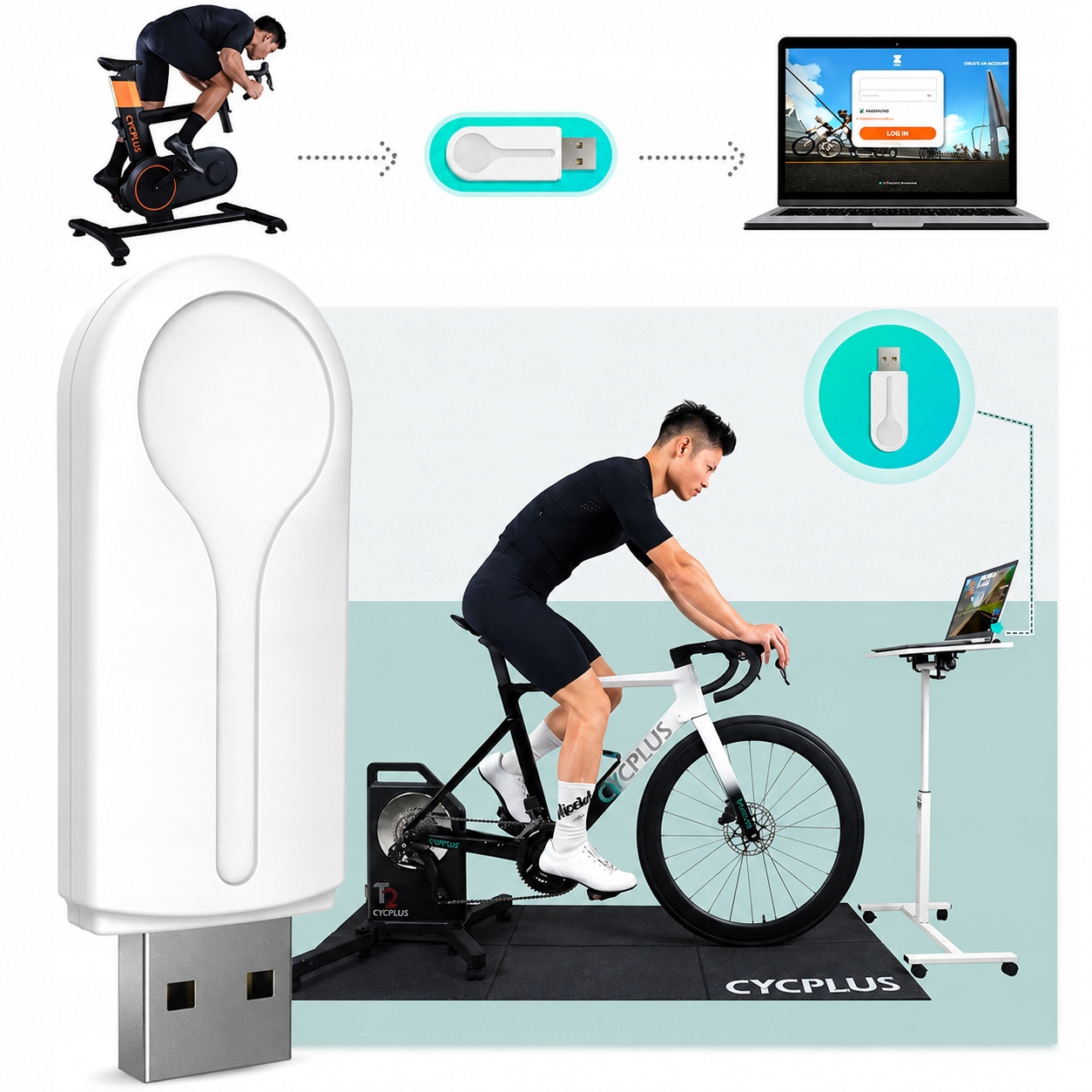 Odbiornik Usb Ant+ Cycplus do komputera rowerowego stacjonarnego laptopa