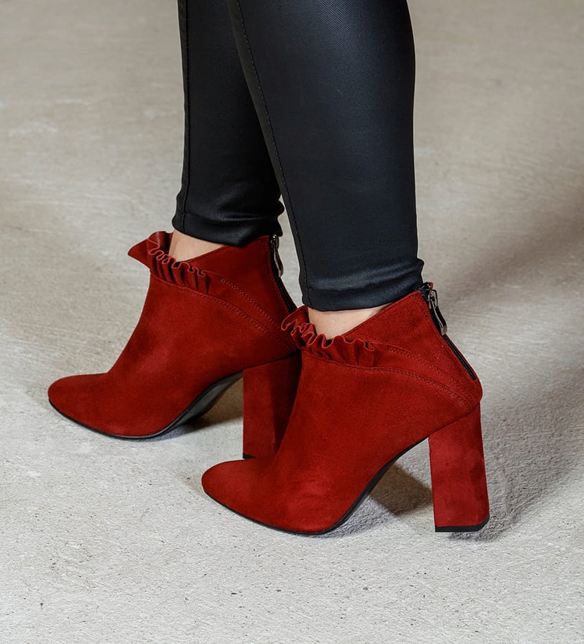 Dámské kotníkové boty Higo kožené 1820 Bordo 37