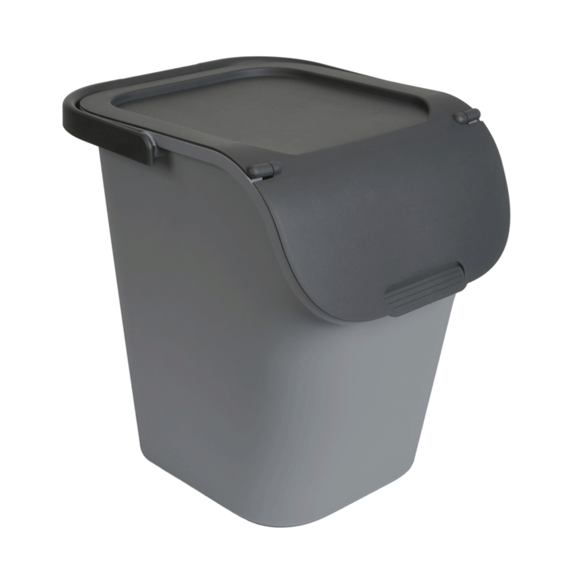 Kompaktní koš na třídění odpadu, 40 l s víkem a rukojetí, prostorný