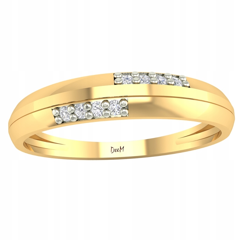 Zlatý Prstýnek Se Zirkony Ze Zlata 585 Pruhy