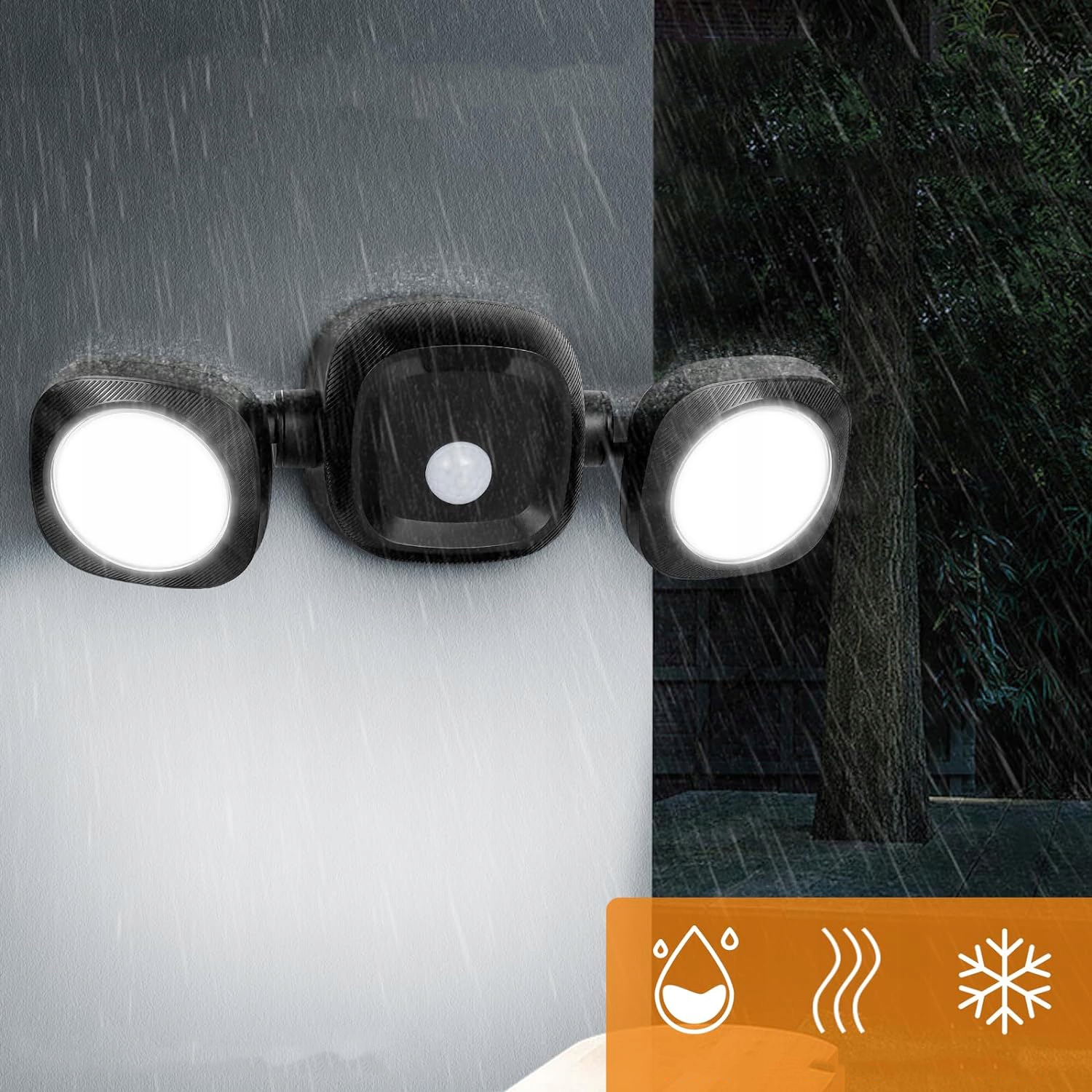 KINKIET OGRÓD CZUJNIK RUCHU LED BATERIA DO GARAŻU, OGRODU I PATIO Moc źródła światła 4.5 W