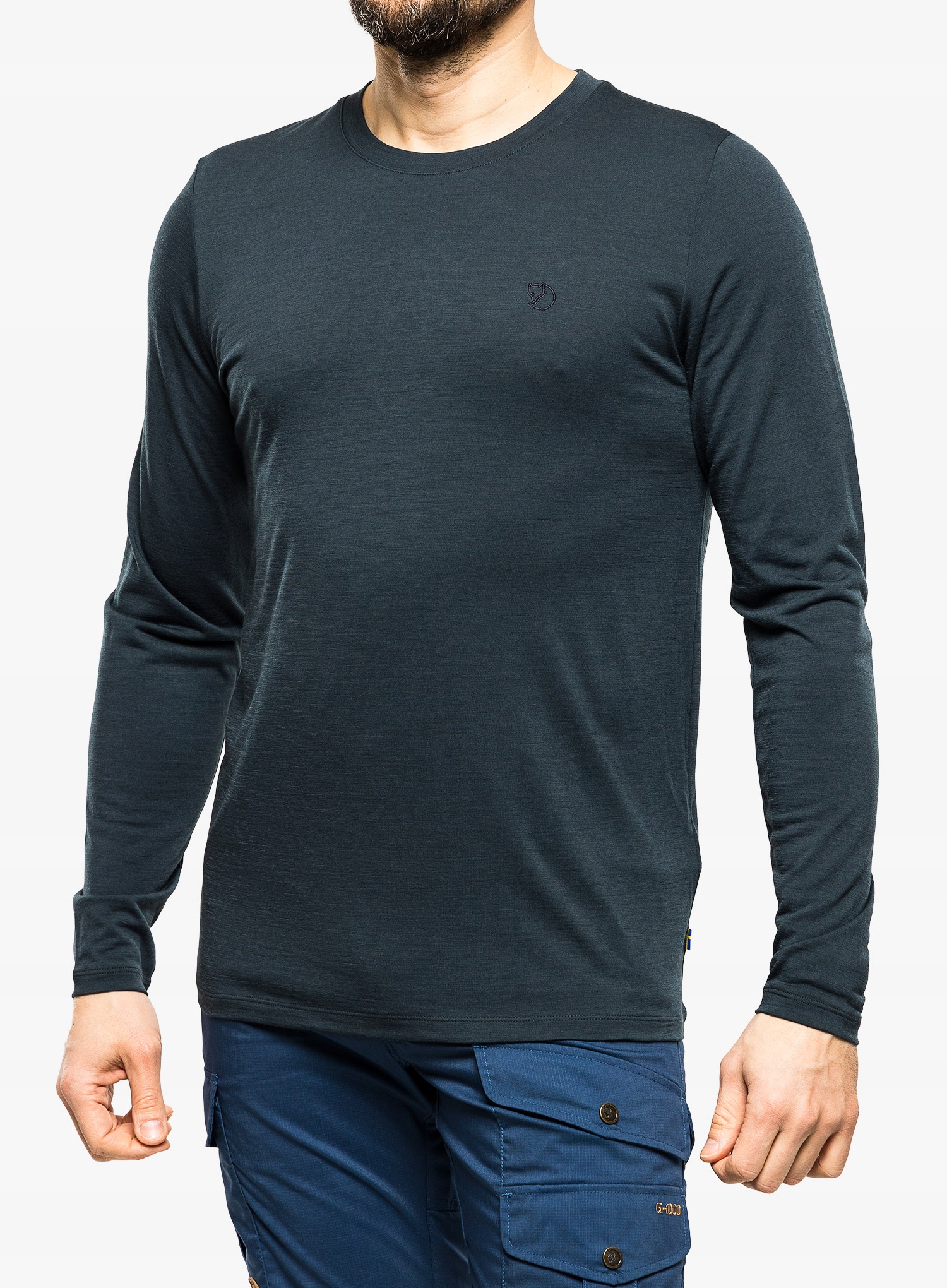 Mikina Fjallraven Abisko Wool Ls tmavě modrá, velikost S