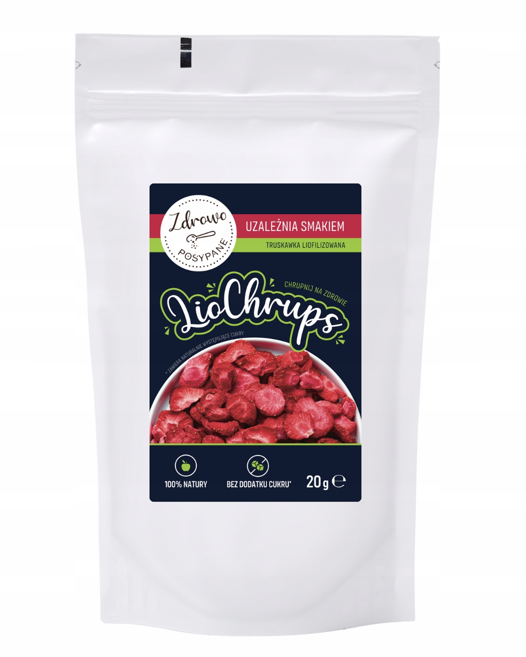 Levně 4x Zdrowo Posypane LioChrups lyofilizované jahody 20 g