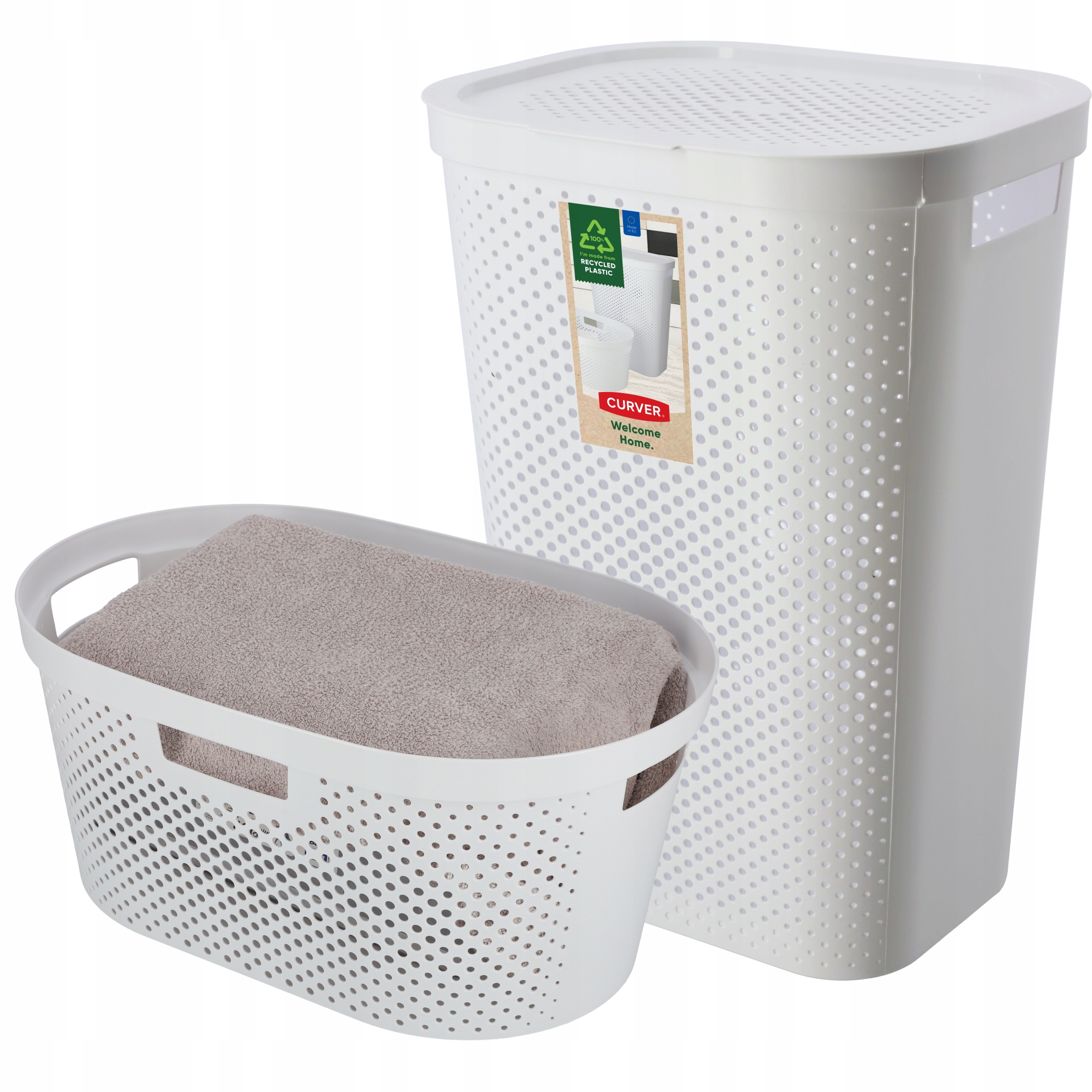 

Curver Kosz Na Pranie Bieliznę 60+40L Biały Eko
