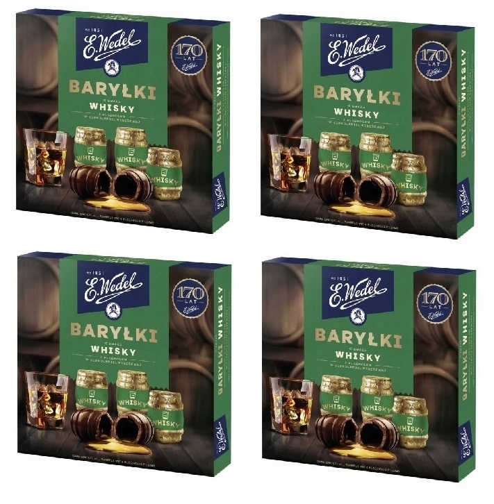 Levně 4 x 200 g Wedel Barely bonboniéra s příchutí whisky