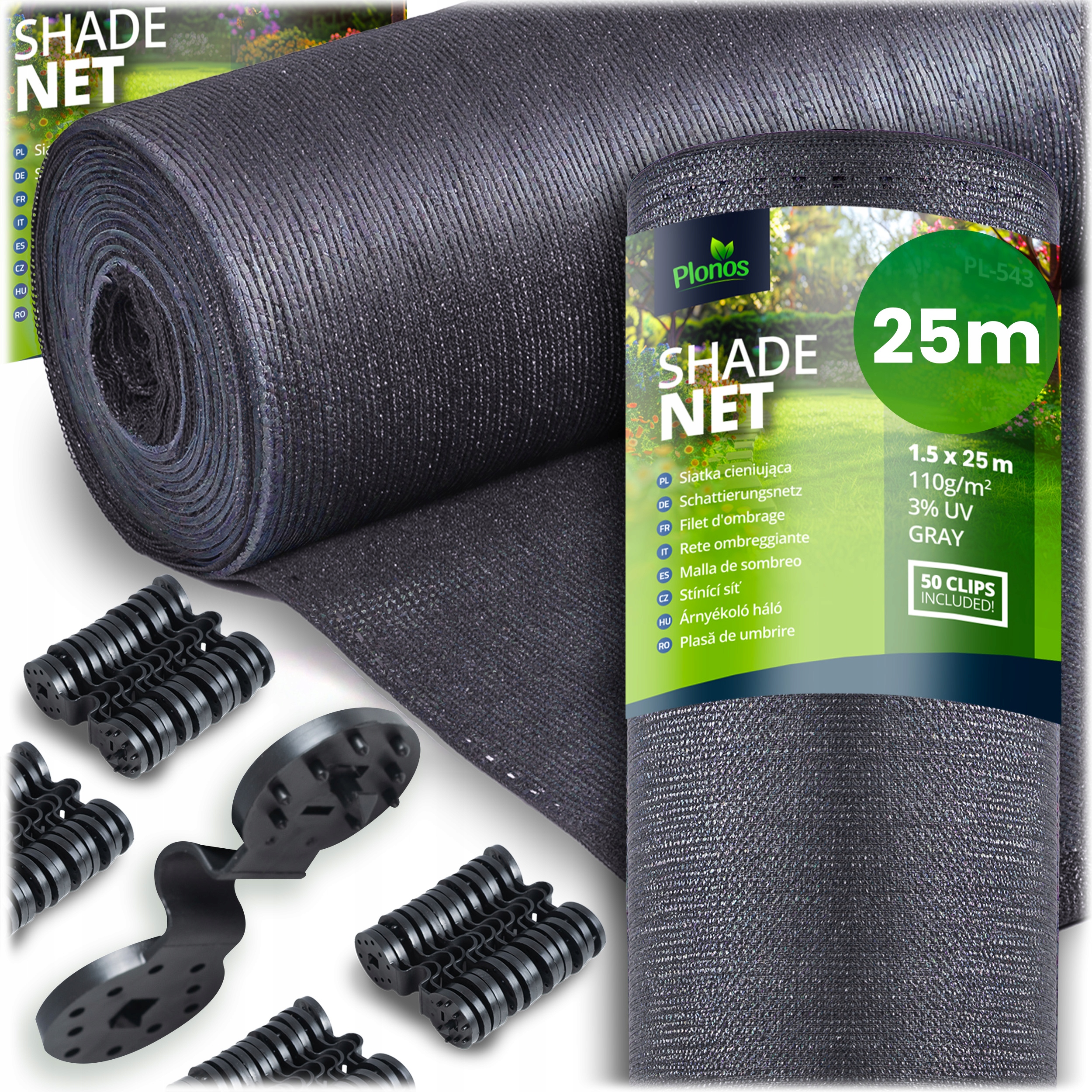 Siatka Cieniująca 1,5x25m Maskująca Mata Na Płot Ogrodzenie Osłona 80% +uv