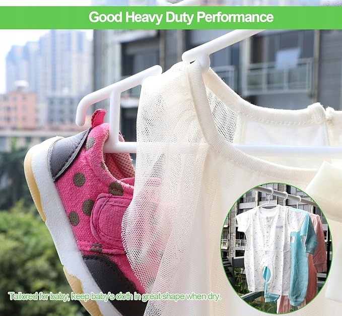 Wieszaki dla dziecka Ilauke białe plastikowe 33 sztuki wieszaki dziecięce Głębokość mebla 1 cm