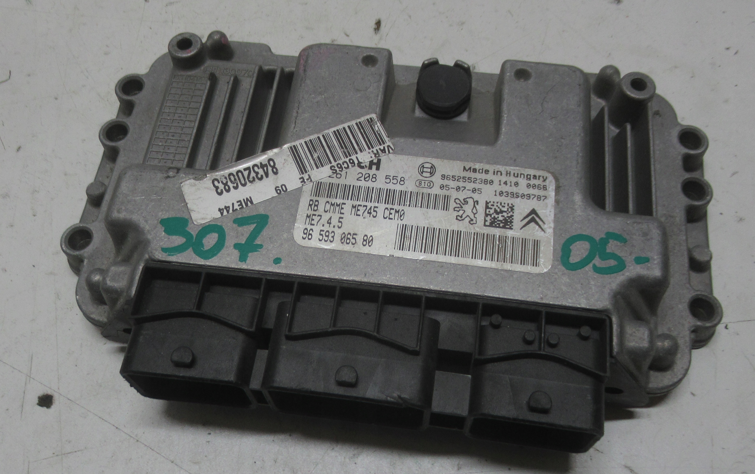 PEUGEOT 307 05R computer control unit of the engine 9659306580