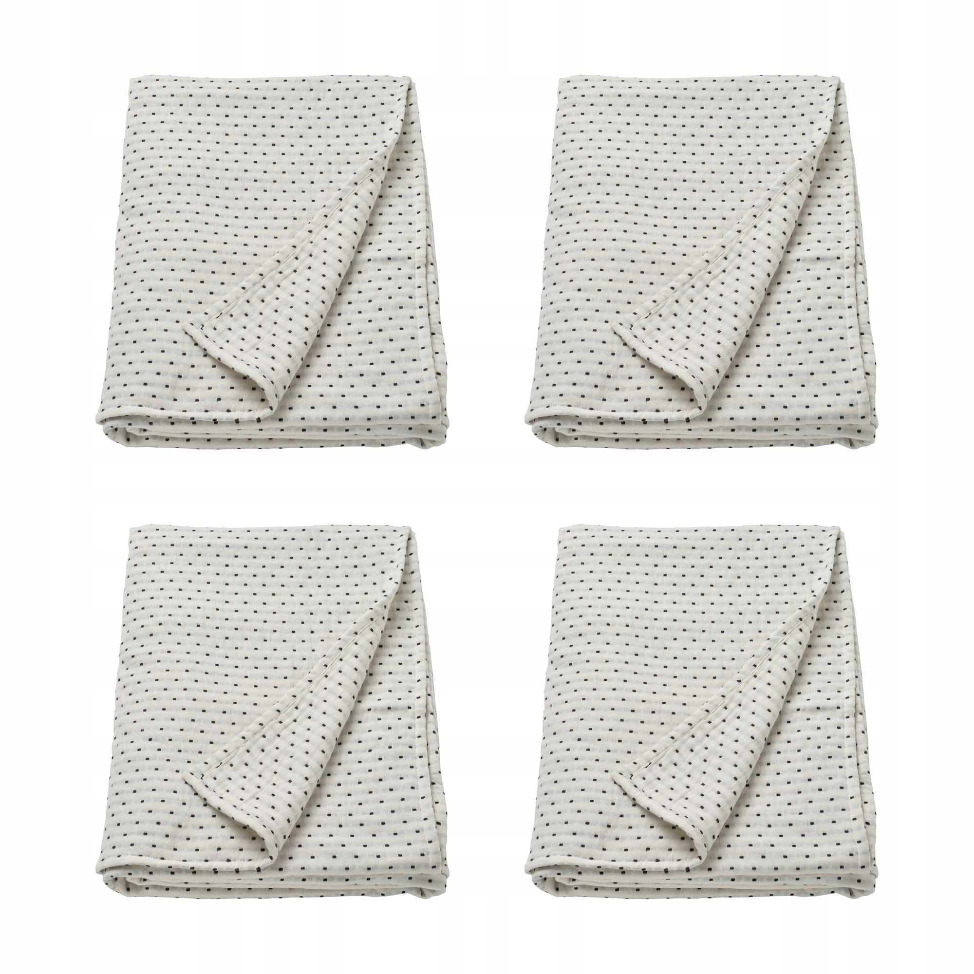 4 ks Přehoz Jakobslilja Krémový Antracit 230 x 250 cm Bavlna