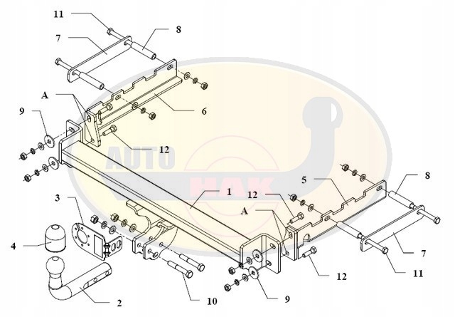 HAK HOLOWNICZY + 7 PIN FORD MONDEO 1993-1996 Producent Auto-hak