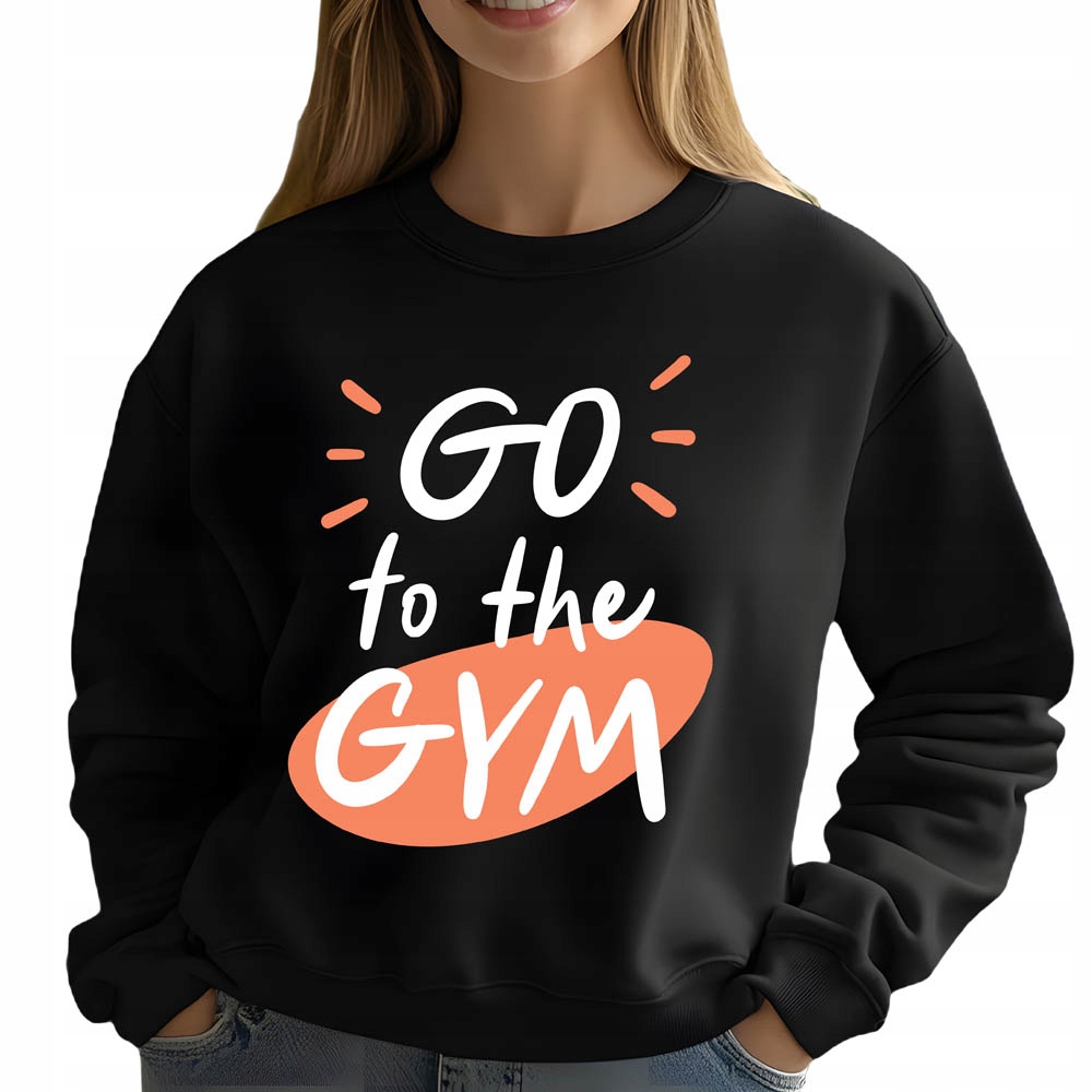 Mikina Černá Dámská Go To The Gym Dárek Do Posilovny Trendy Viral Vel XL