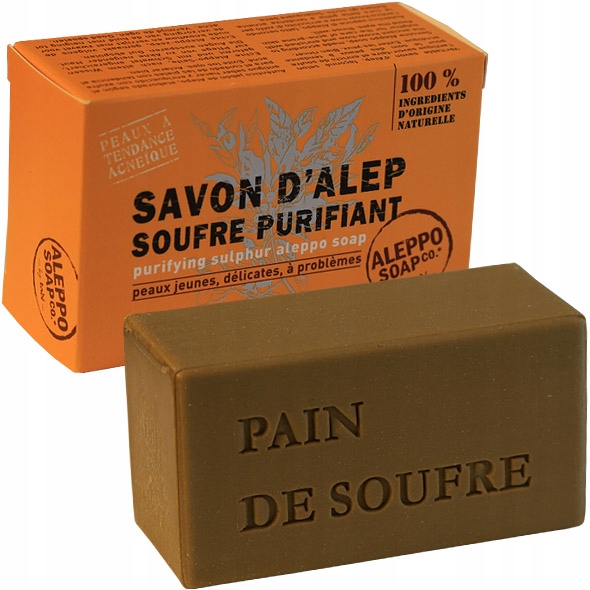 MYDŁO ALEPPO SIARKOWE Surgras Olej Laurowy & Siarka 5% Trądzik Łojtok 150g