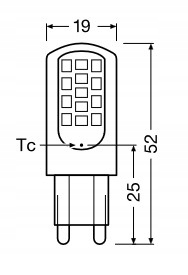 ŻARÓWKA LED KASPSUŁKA G9 4,2W=40W 4000K 470LM OSRAM 360° Moc 4.2 W