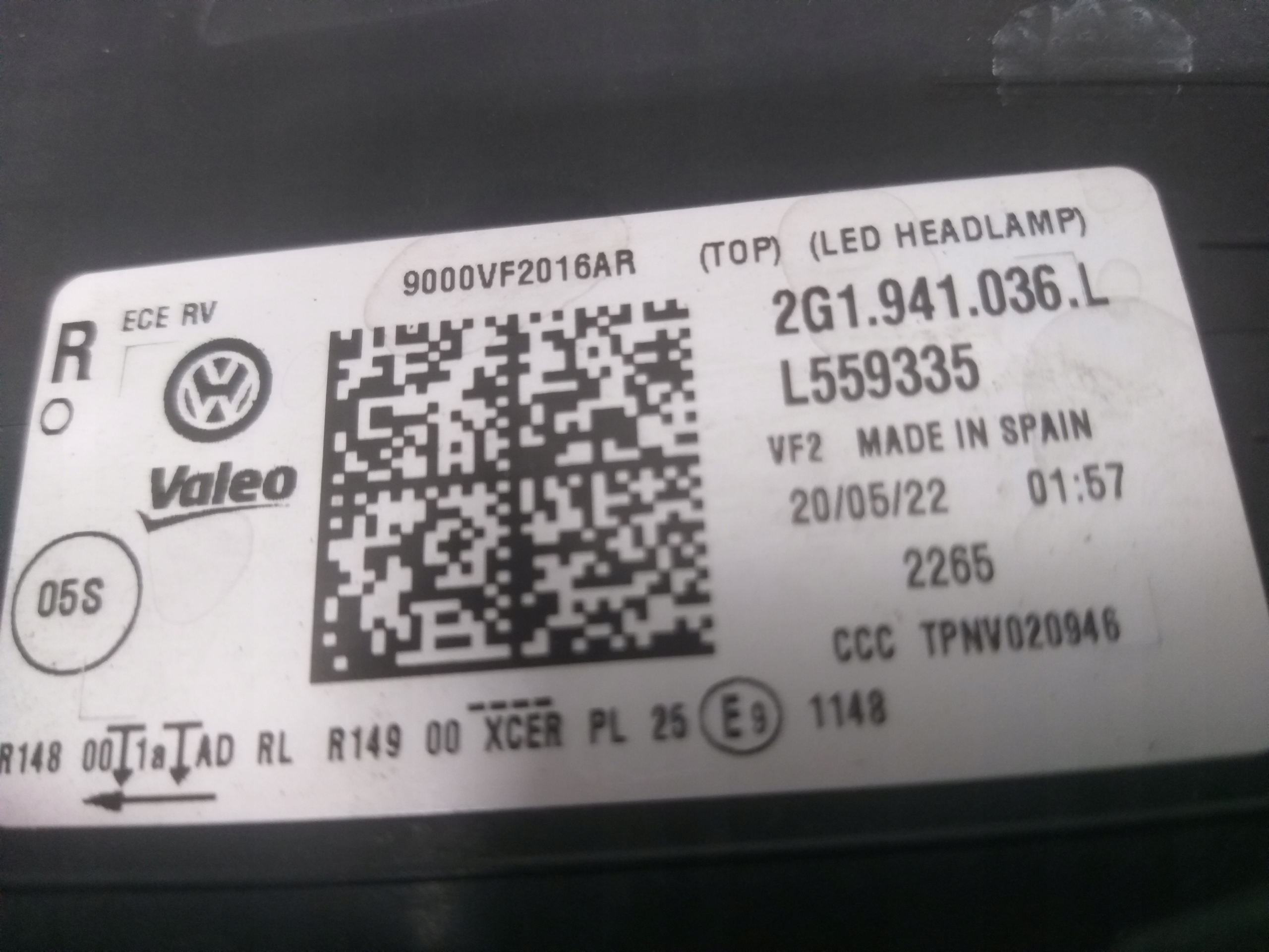 LAMPA PRZÓD PRAWA VW POLO LIFT FULL LED 2G1941036L Typ samochodu Samochody osobowe