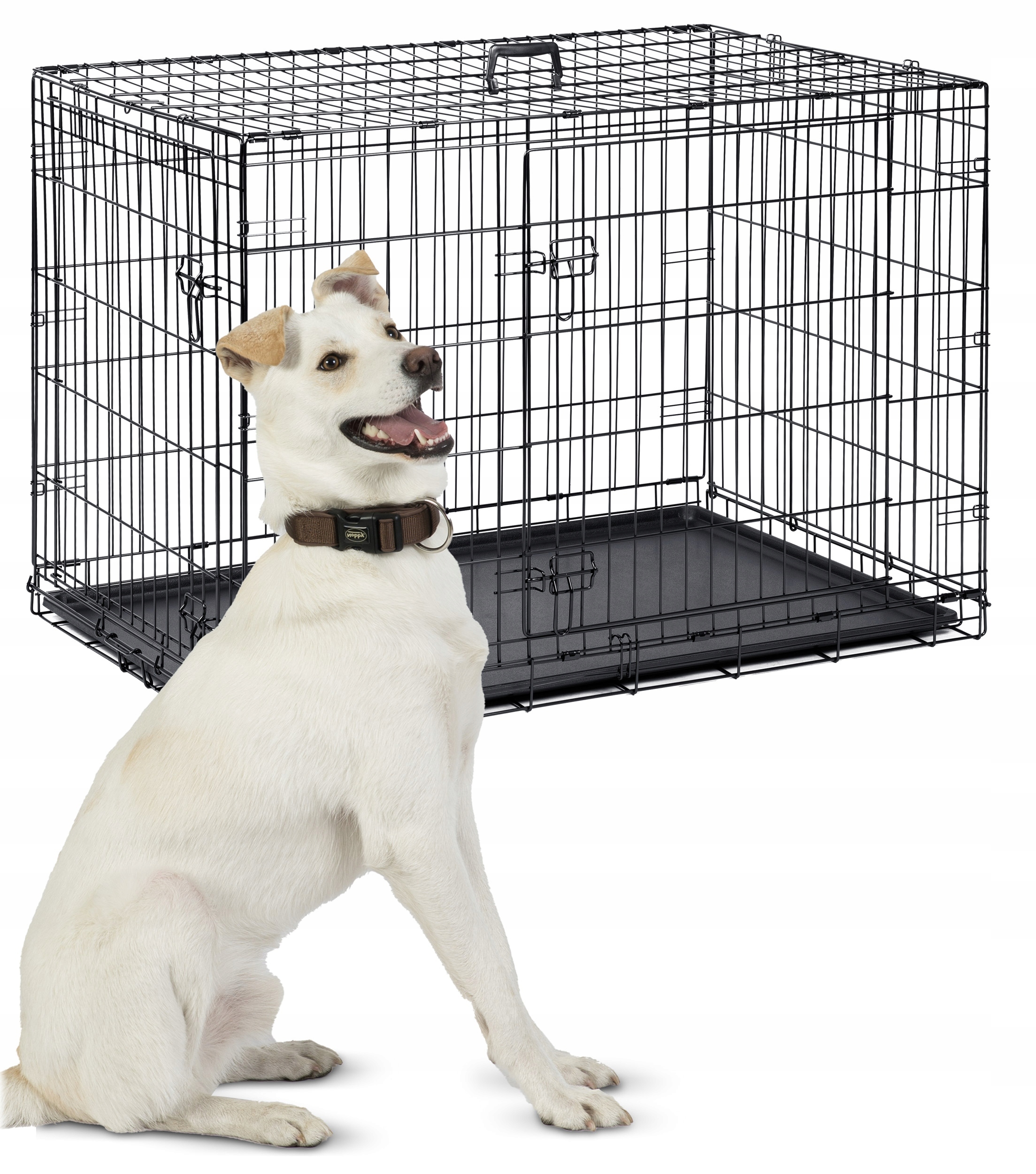 Velká Kennelová Klec Kovová Kotec Přepravka pro Psy 108x70x77 XL
