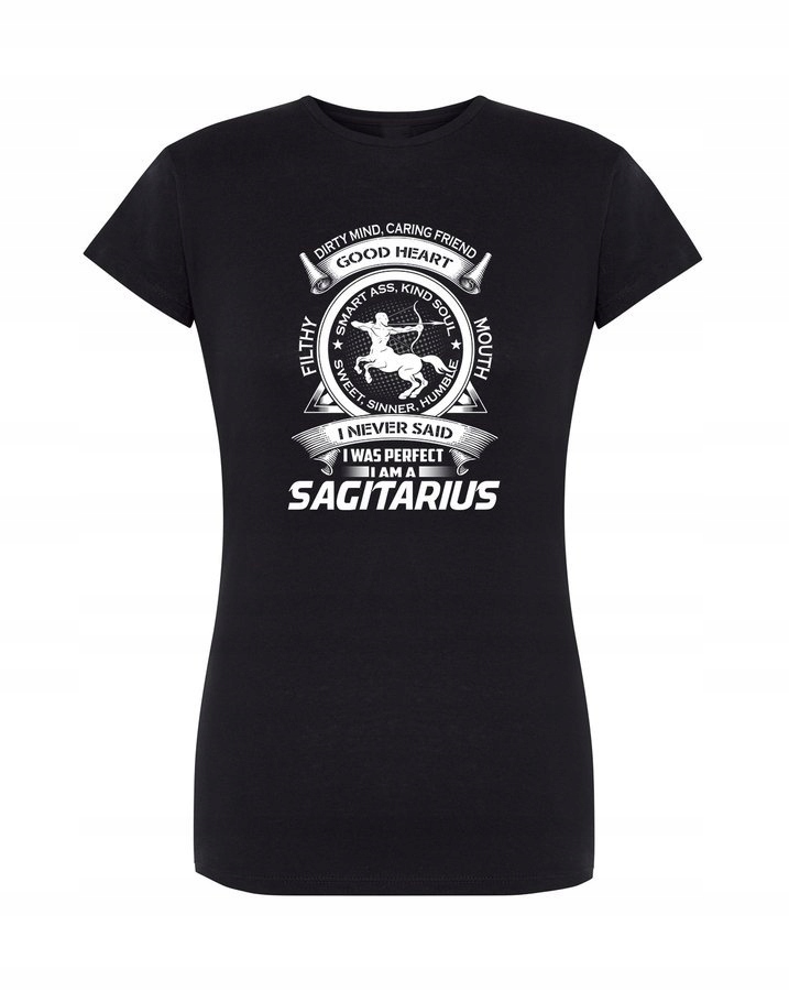 

T-shirt damski czarny Znak Zodiaku - Sagitarius L