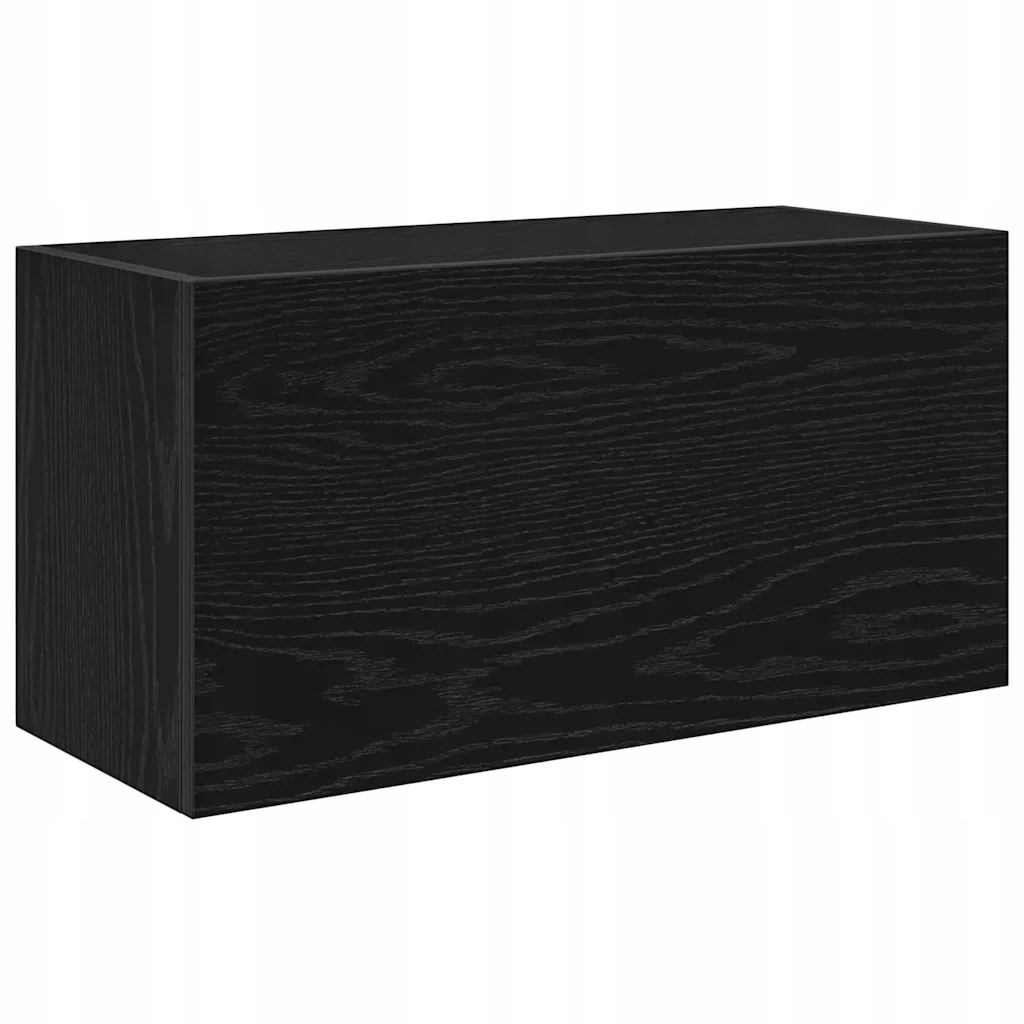 Černá koupelnová nástěnná skříňka 60 x 25 x 30 cm, materiál na bázi dřeva