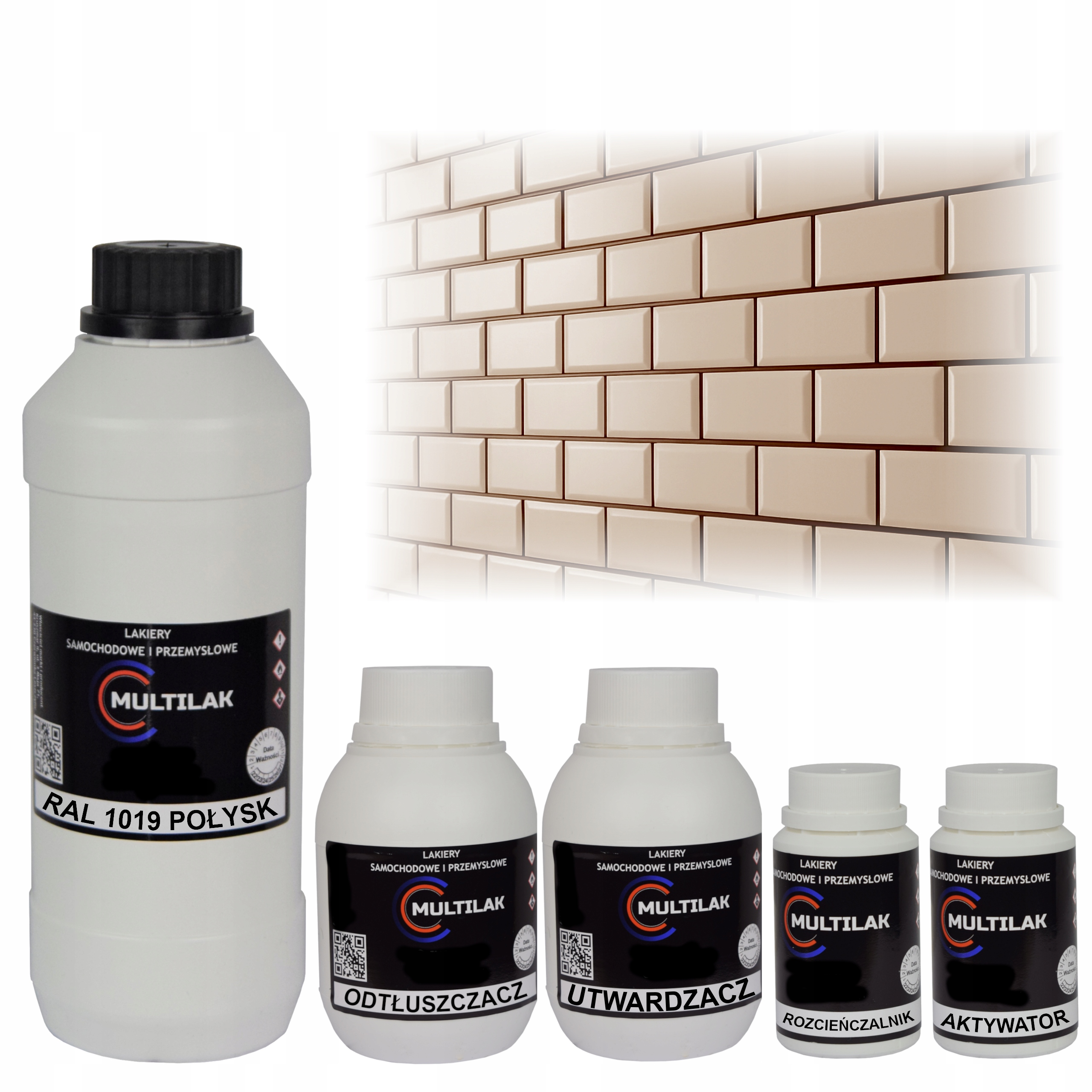Lak farba Ral 1019 na glazúru dlaždíc a dlaždíc na valček, štetec 1L Lesk