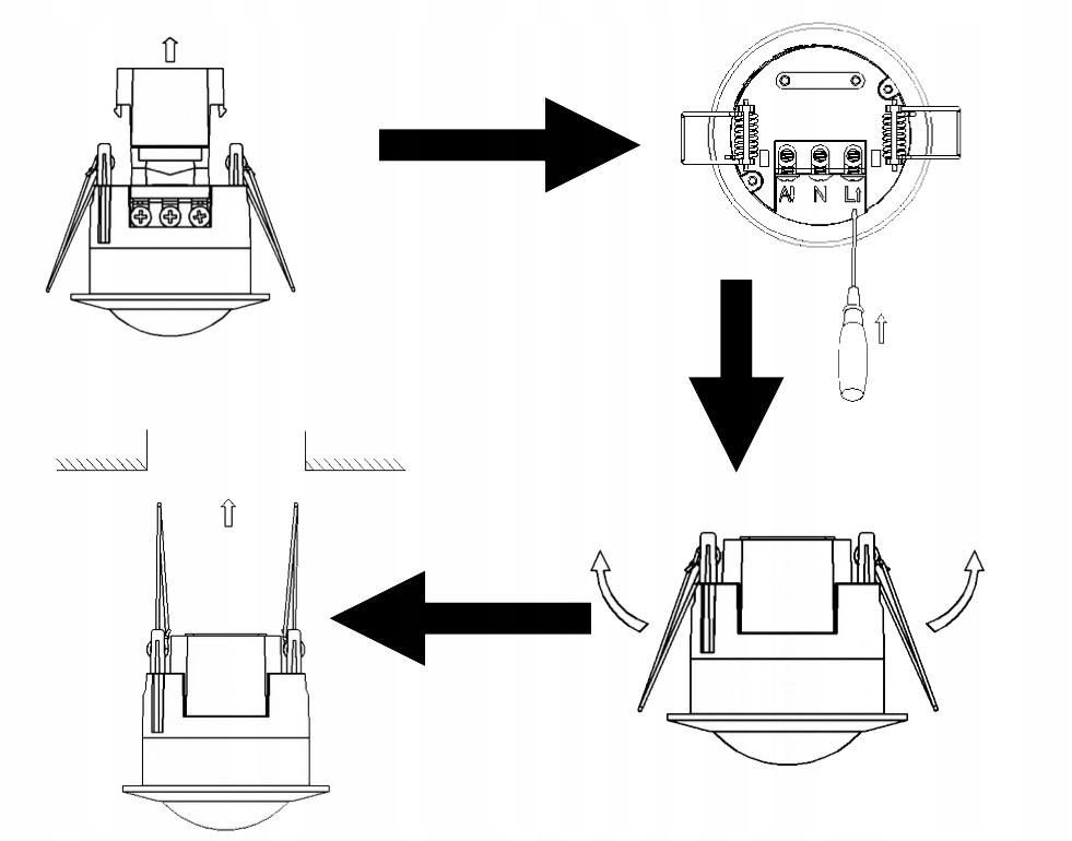 Czujnik Ruchu, Zmierzchu, PIR 360 - Do Wbudowania! Marka Elektrosalon
