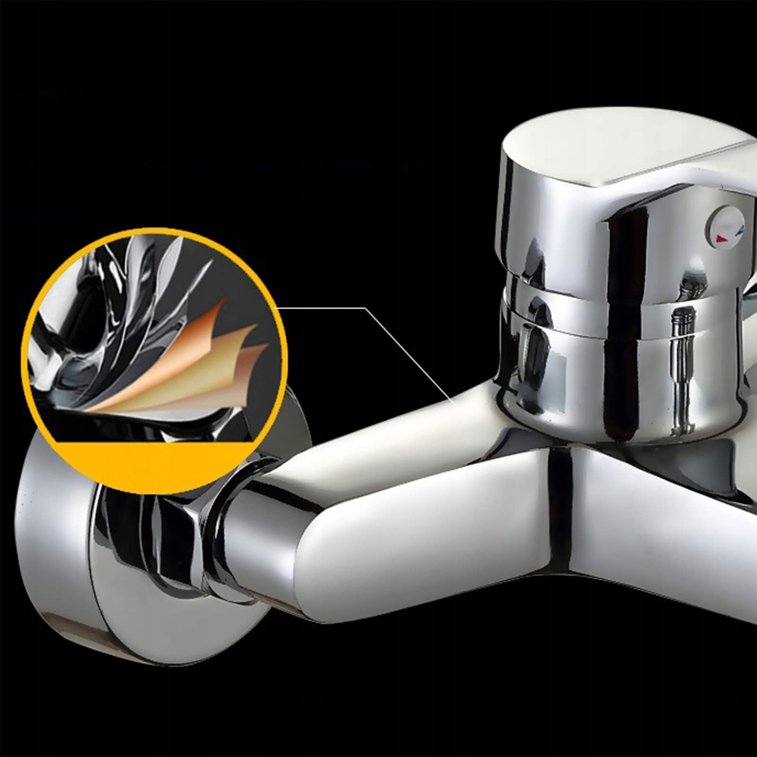 BATERIA NATRYSKOWA PRYSZNICOWA WANNOWA ŚCIENNA CHROM POŁYSK ARMATURA Linia AF