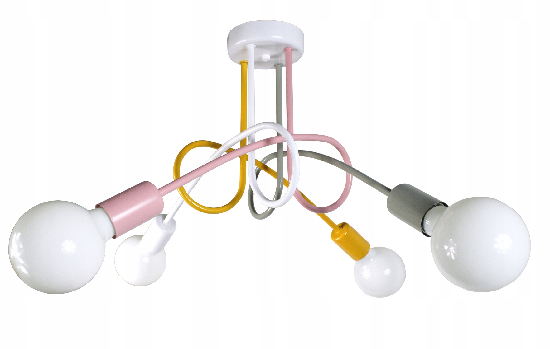 

Lampa wisząca Edison 4 Różowy żółty szary