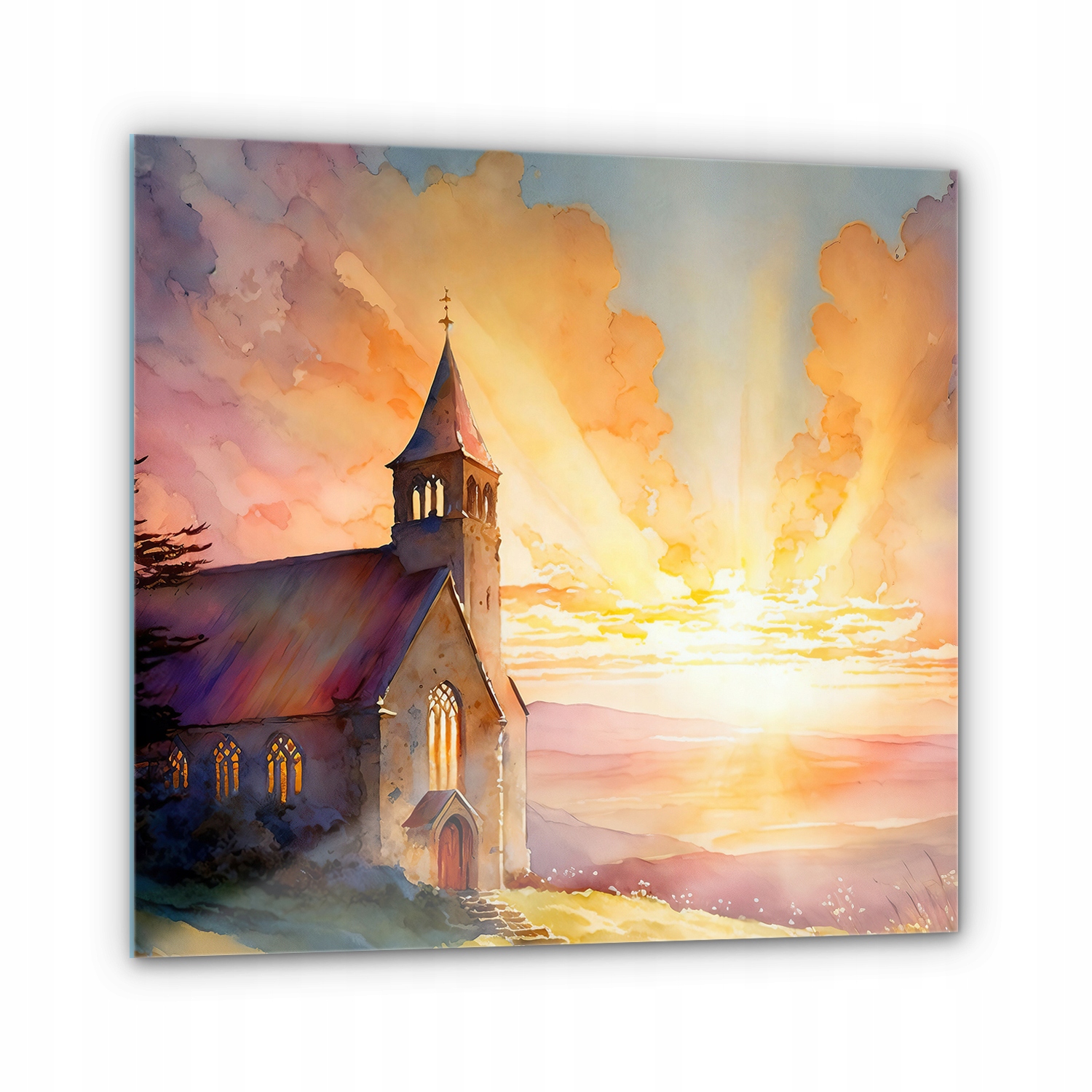 Malý Foto-obraz Skleněný kostel Malovaný Pohled
