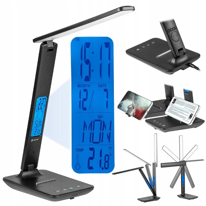 

Lampka Biurkowa Led z LCD Nocna Szkolna 3 Barwy