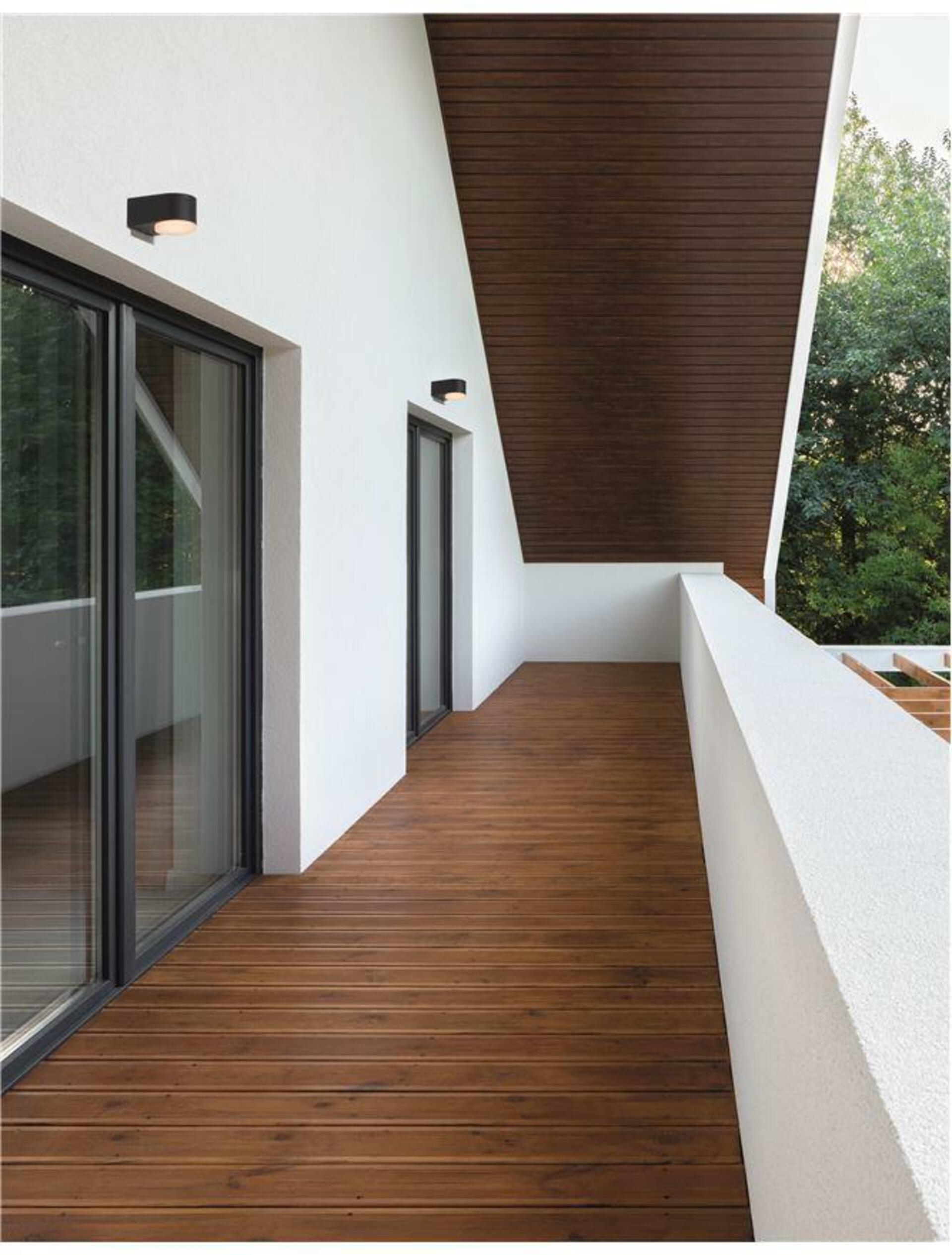 Nova Luce venkovní nástěnné svítidlo Nus černý hliník a akrylový difuzor Le