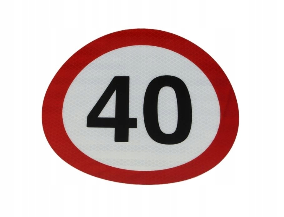 

Naklejka nalepka prędkość 40km/h odblaskowa