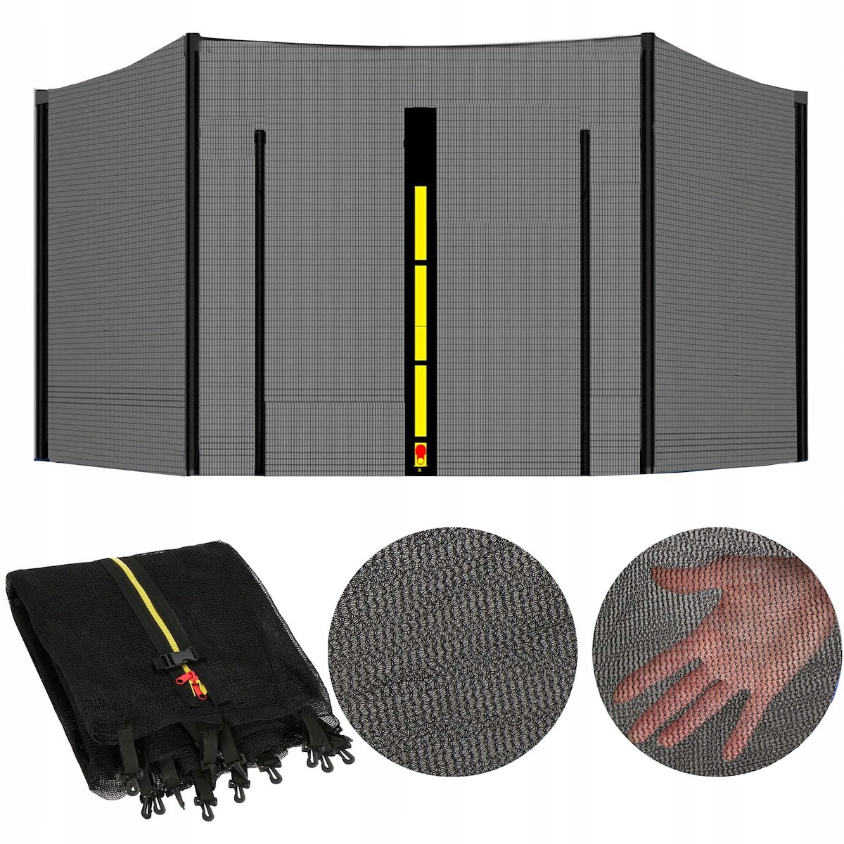 SIATKA DO TRAMPOLINY 6FT 180/183cm na 6 SŁUPKÓW ZEWNĘTRZNA OCHRONNA MOCNA
