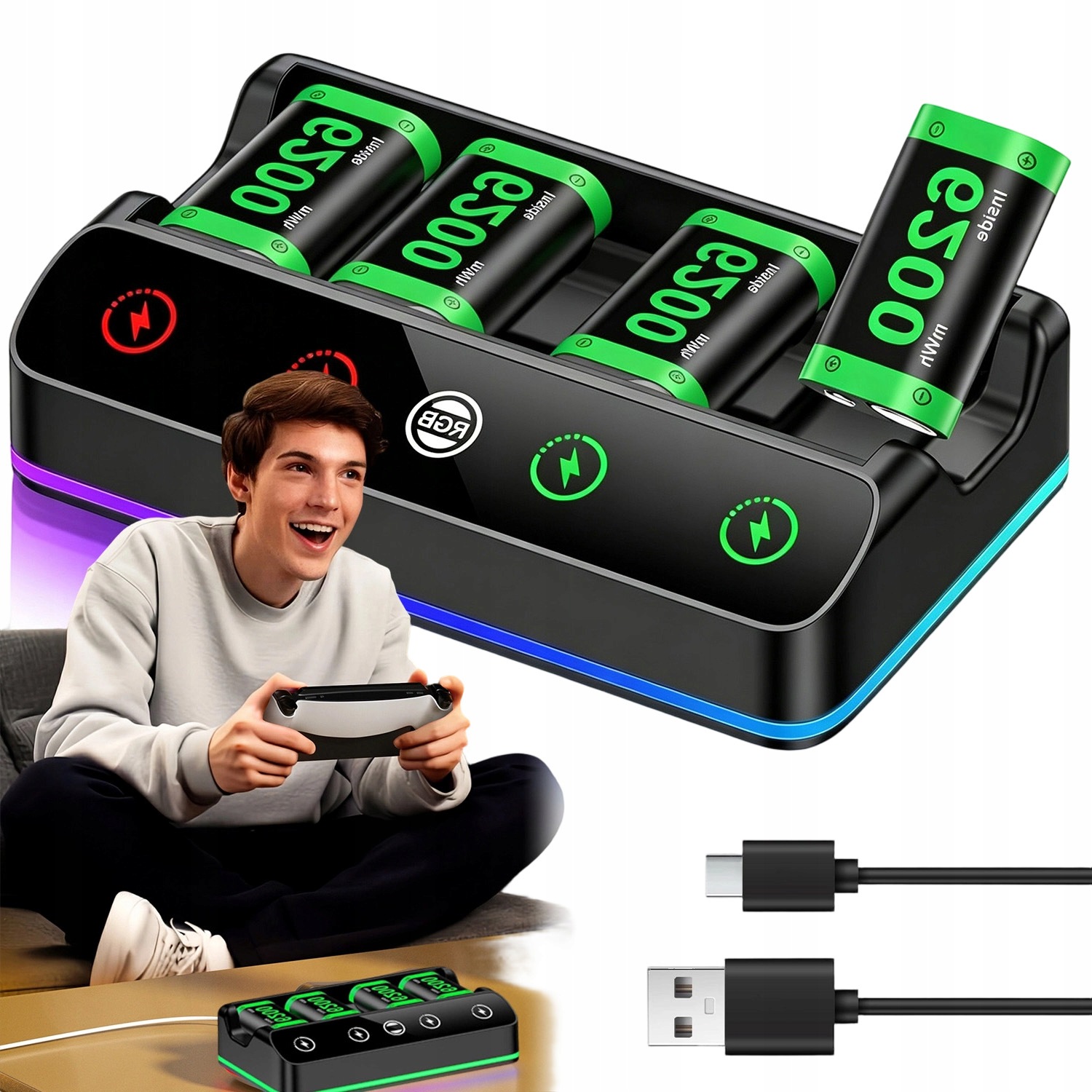 4X Akumulatorek Wydajna Bateria Do Pada Xbox One/series S/x Czarny