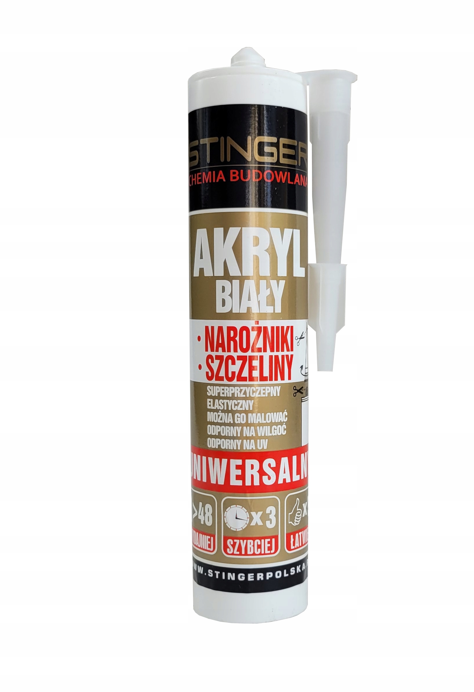 

Uszczelniacz Akrylowy Akryl Biały 300ML Stinger
