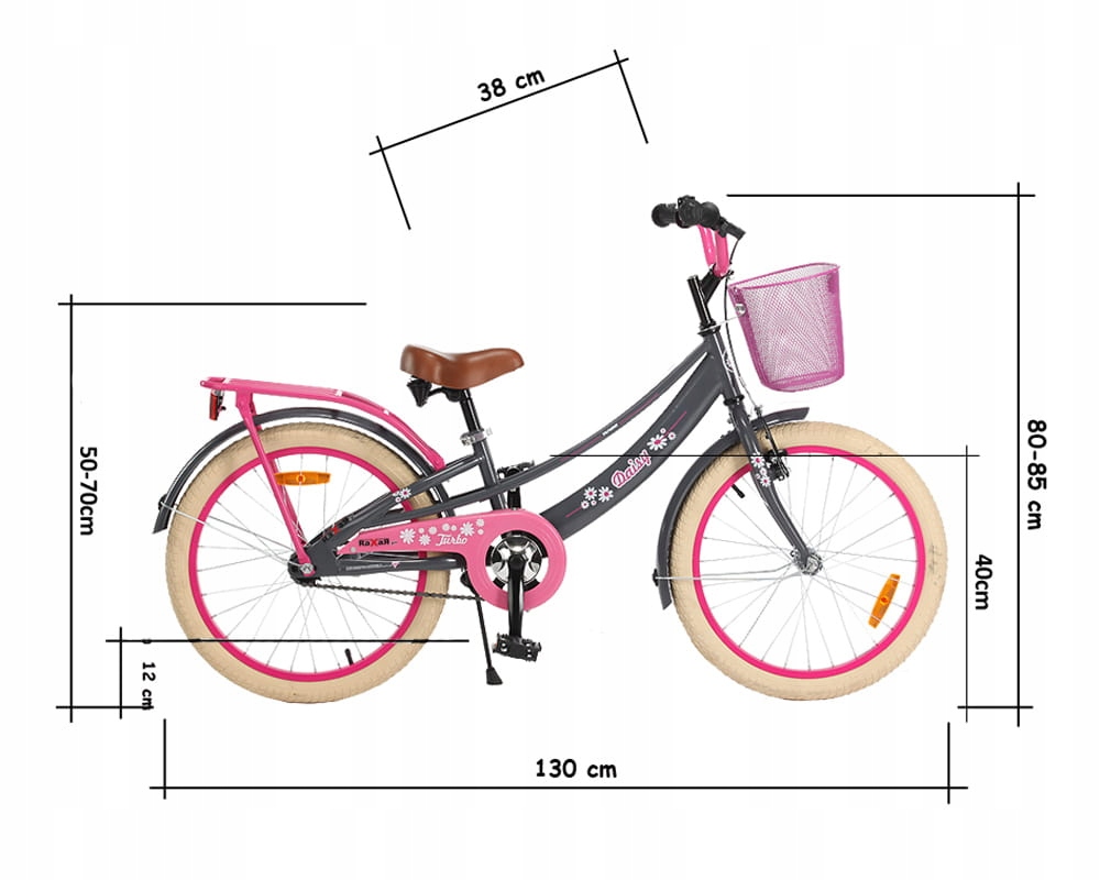 Rower dziecięcy dla Dzieci BMX DAISY 20" Biały Różowy Biało-Różowy Rozmiar koła (